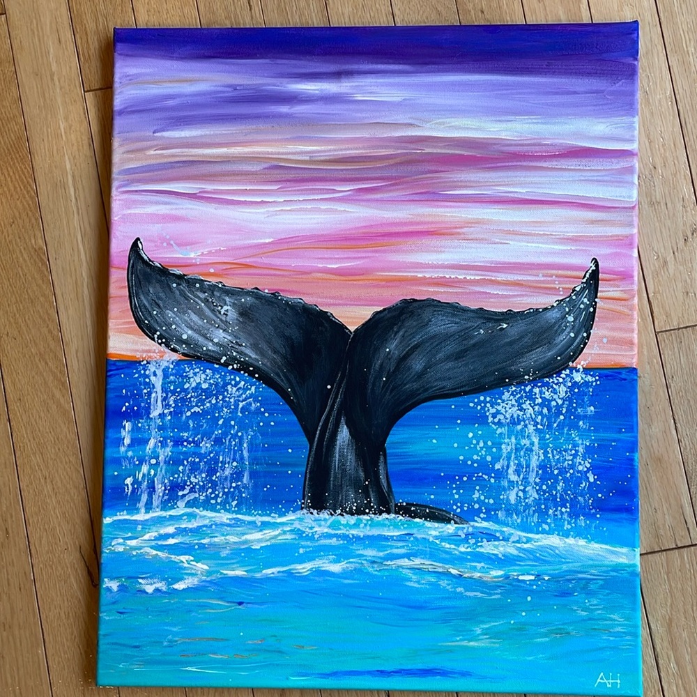 Original acrylic painting - ‘Whale Tail’